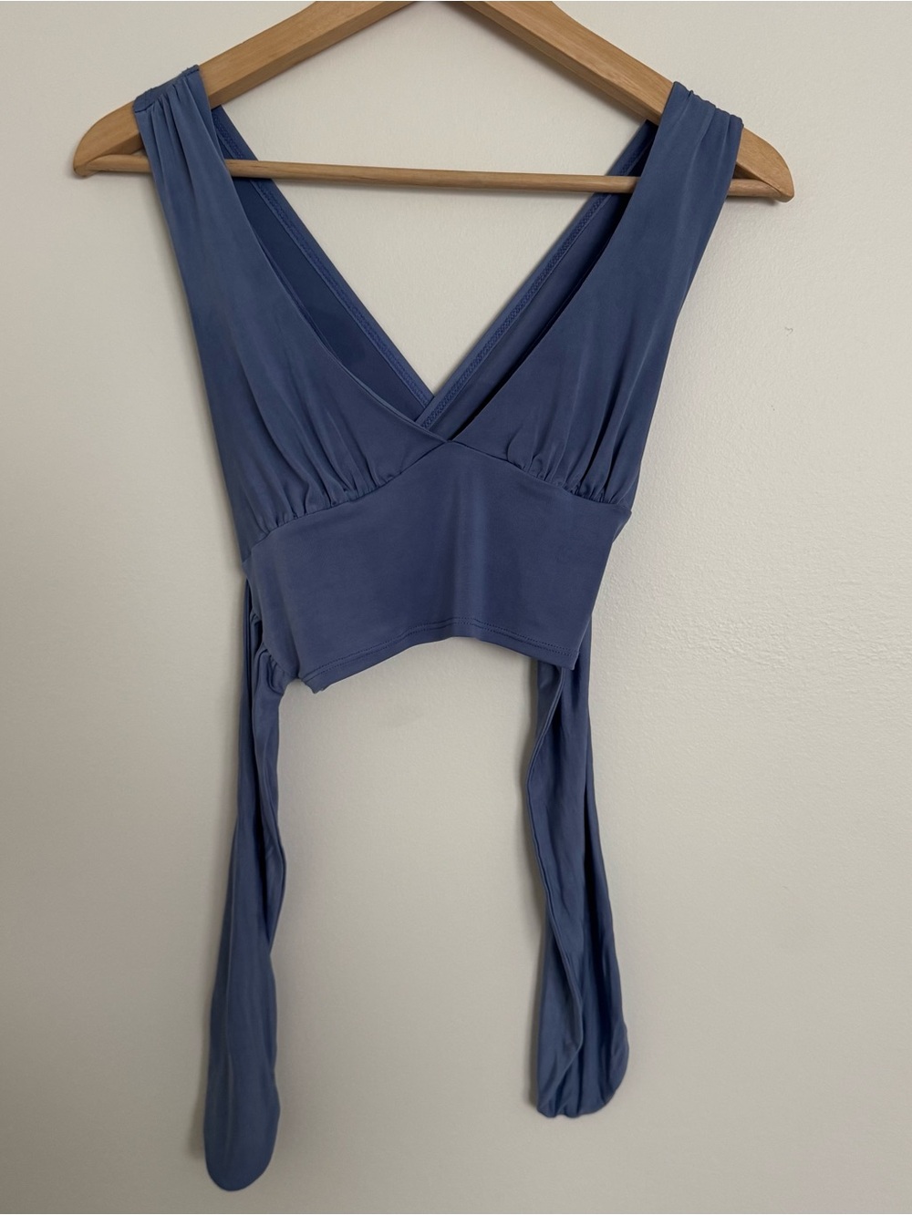 Urban Outfitters Dusty Blue Wrap Crop Tank